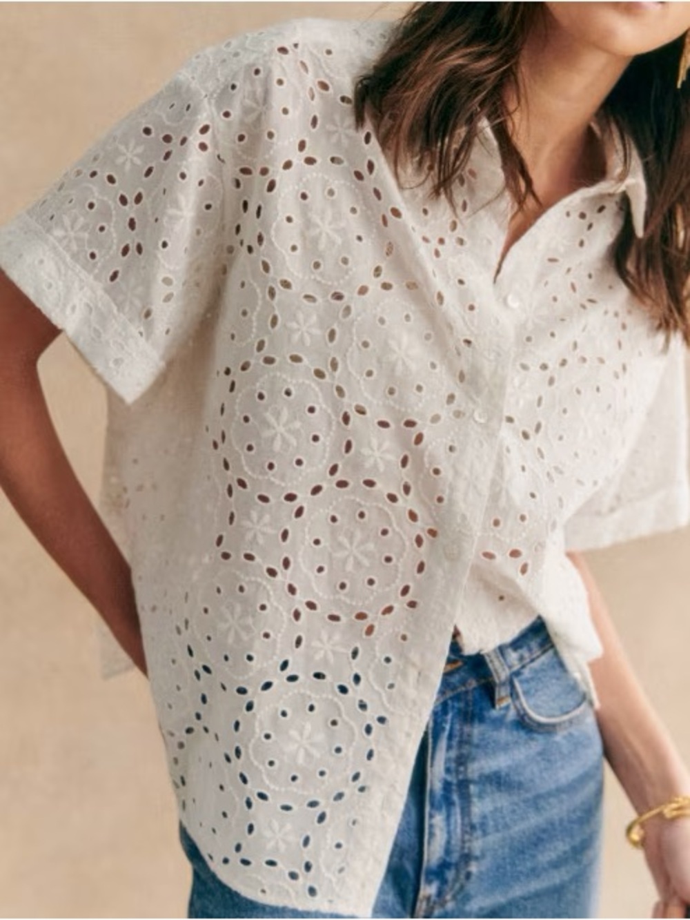 Sezane Eyelet Laurineta Shirt
